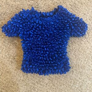 Blue Ruffled Women's Blouse